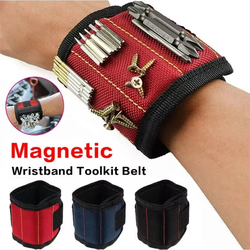 Muñequera Magnética para Tornillos y Clavos – Pulsera Porta Herramientas Ajustable para Electricistas y Bricolaje
