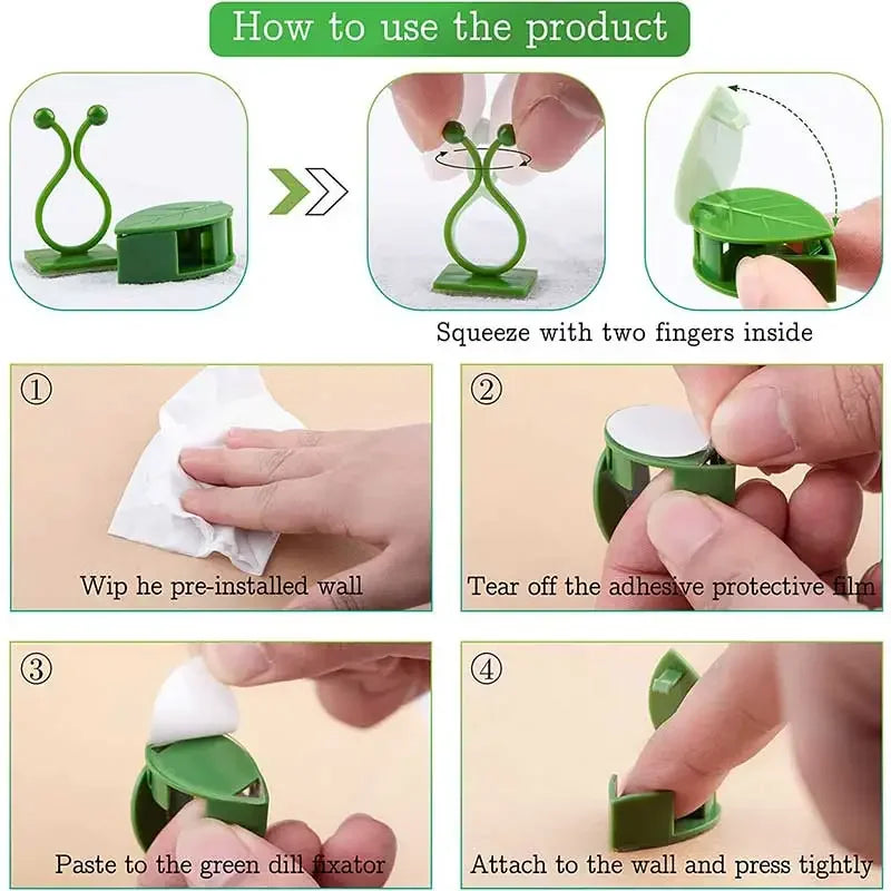 Clips de Pared para Plantas Trepadoras Autoadhesivos – Guías Invisibles para Enredaderas de Interior y Jardín