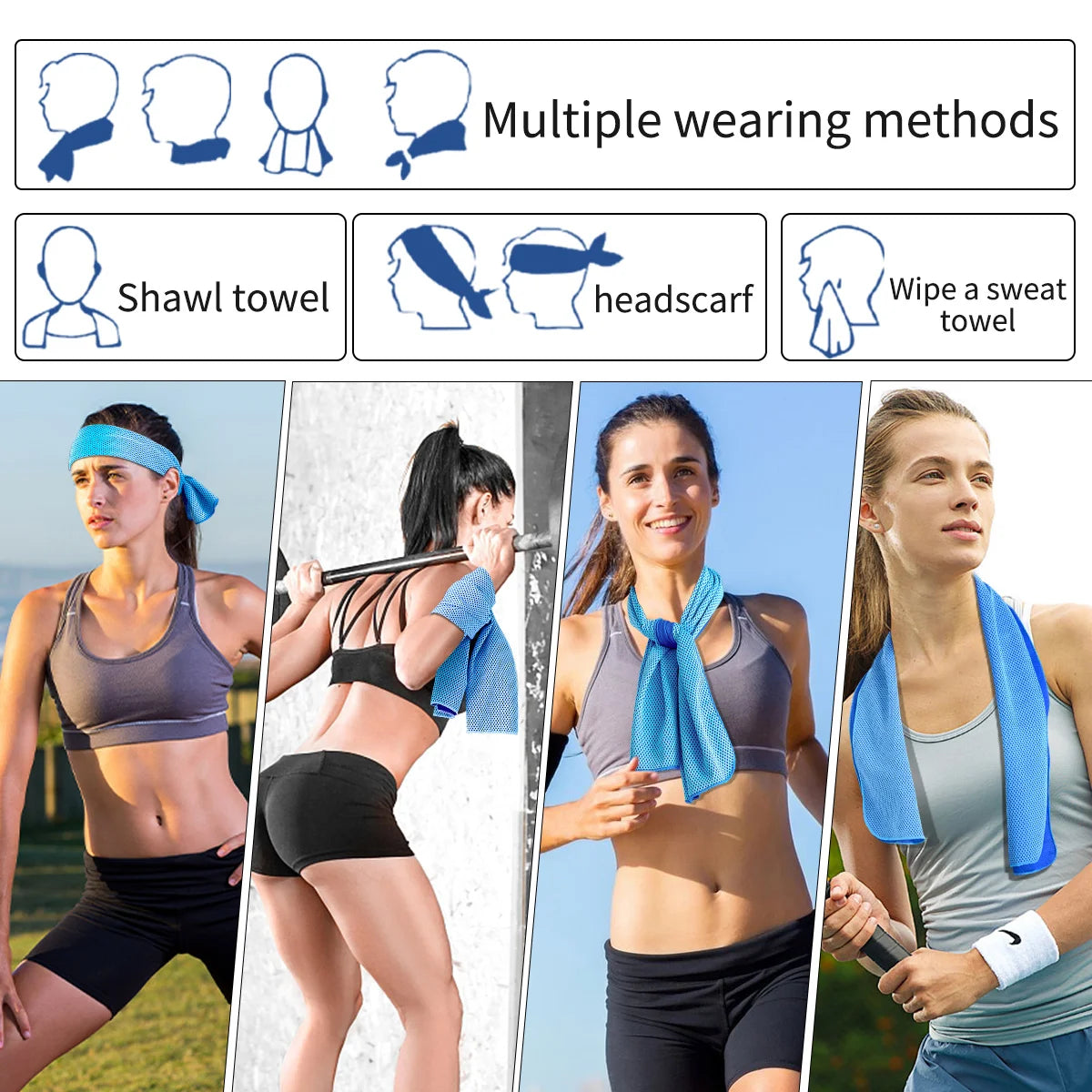 Toalla Refrescante Deportiva Portátil con Estuche de Silicona – Secado Rápido para Gimnasio, Yoga, Playa y Running