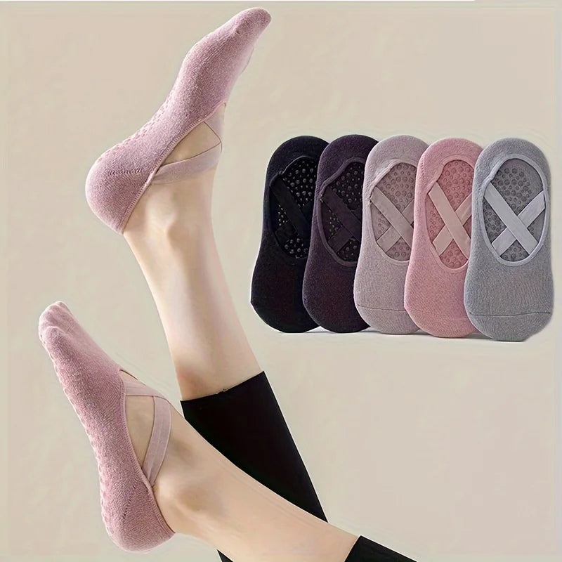 Calcetines de Yoga Antideslizantes para Mujer – Agarre de Silicona para Pilates, Ballet y Fitness