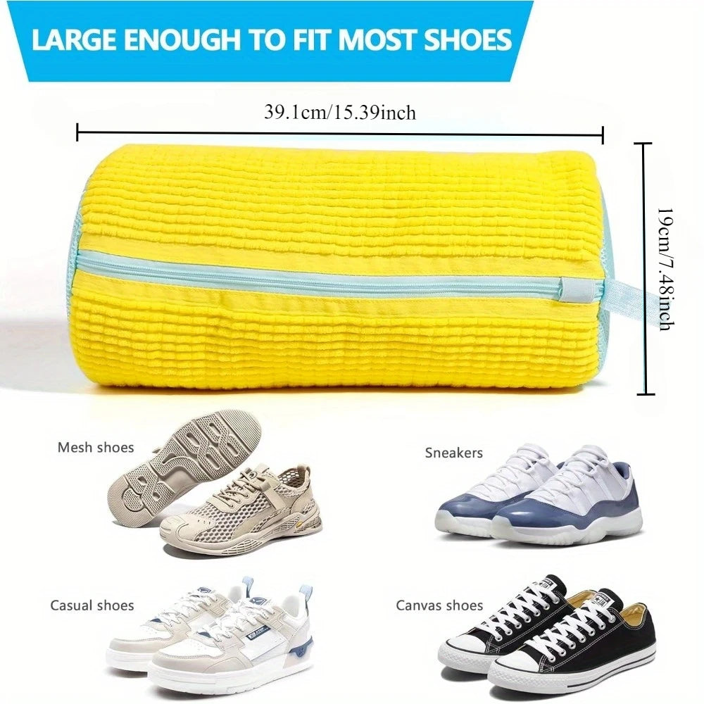 Bolsa para Lavar Zapatillas en la Lavadora con Cremallera – Bolsa Reutilizable de Fibra Suave para Zapatillas y Calzado Casual