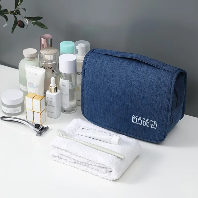 Neceser de Viaje Colgante Impermeable de Tela Oxford – Organizador de Aseo Portátil para Hombre y Mujer