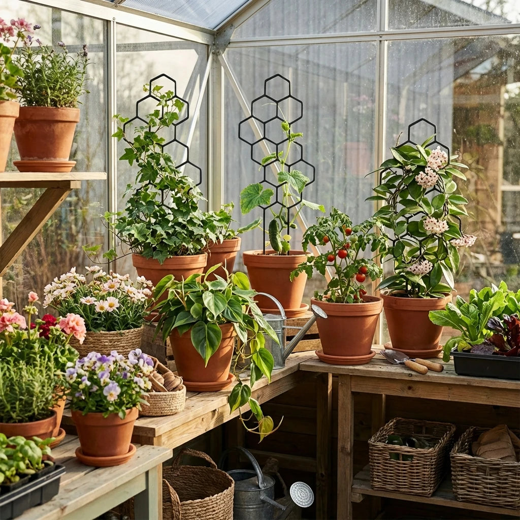 Soporte enrejado para plantas tipo panal, 2 piezas para enredaderas y flores