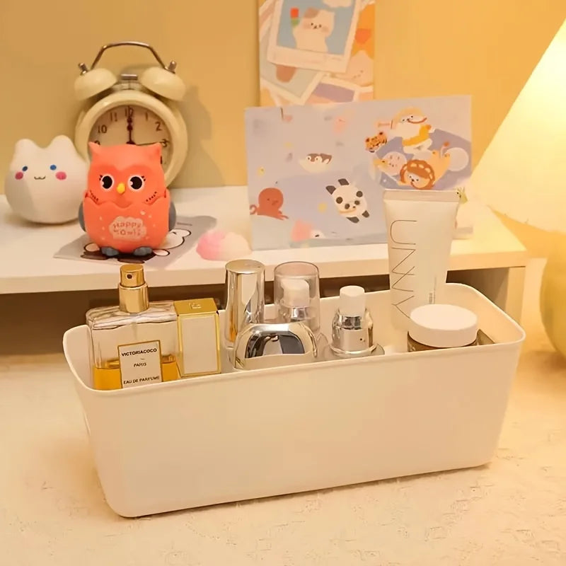 Cajas Organizadoras Multifuncionales Blancas Set de 5 – Almacenamiento Plástico de Gran Capacidad para Escritorio, Cajones y Ropa Interior