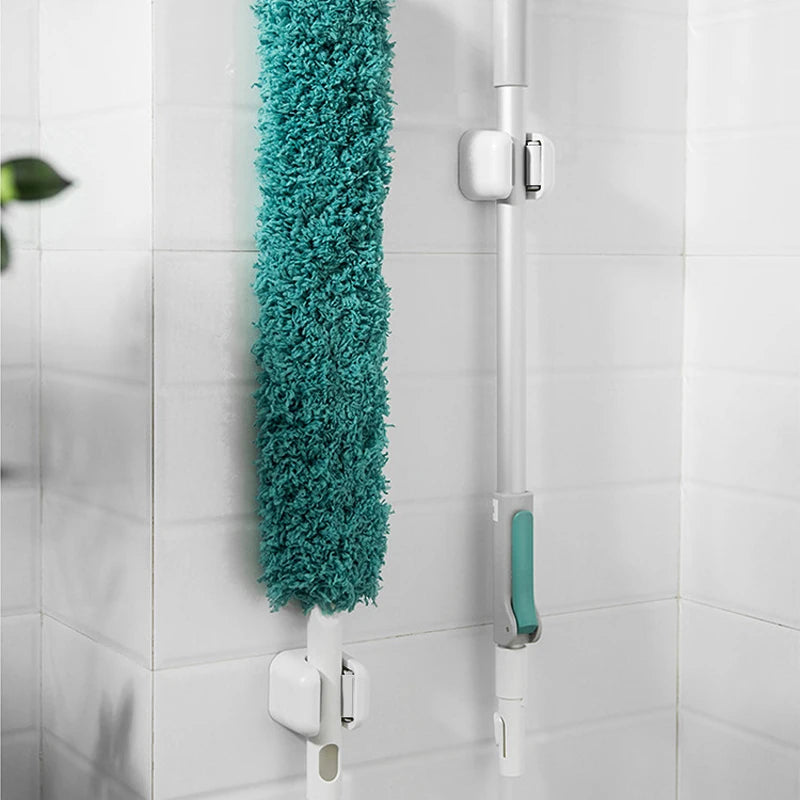 Soporte de Pared para Fregona y Escoba Sin Taladro – Clip Organizador Adhesivo para Baño y Cocina