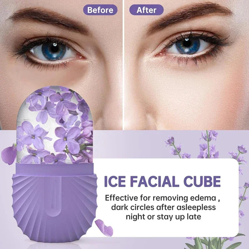 Rodillo de Hielo Facial de Silicona – Masajeador Refrescante para Ojos y Rostro, Molde de Hielo Reutilizable