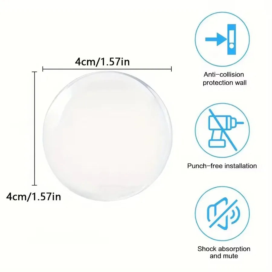 Protectores de Pared Transparentes para Manijas de Puerta – Topes de Silicona Autoadhesivos Antigolpes