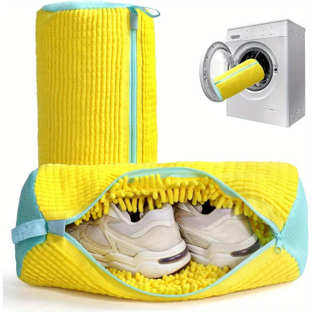 Bolsa para Lavar Zapatillas en la Lavadora con Cremallera – Bolsa Reutilizable de Fibra Suave para Zapatillas y Calzado Casual