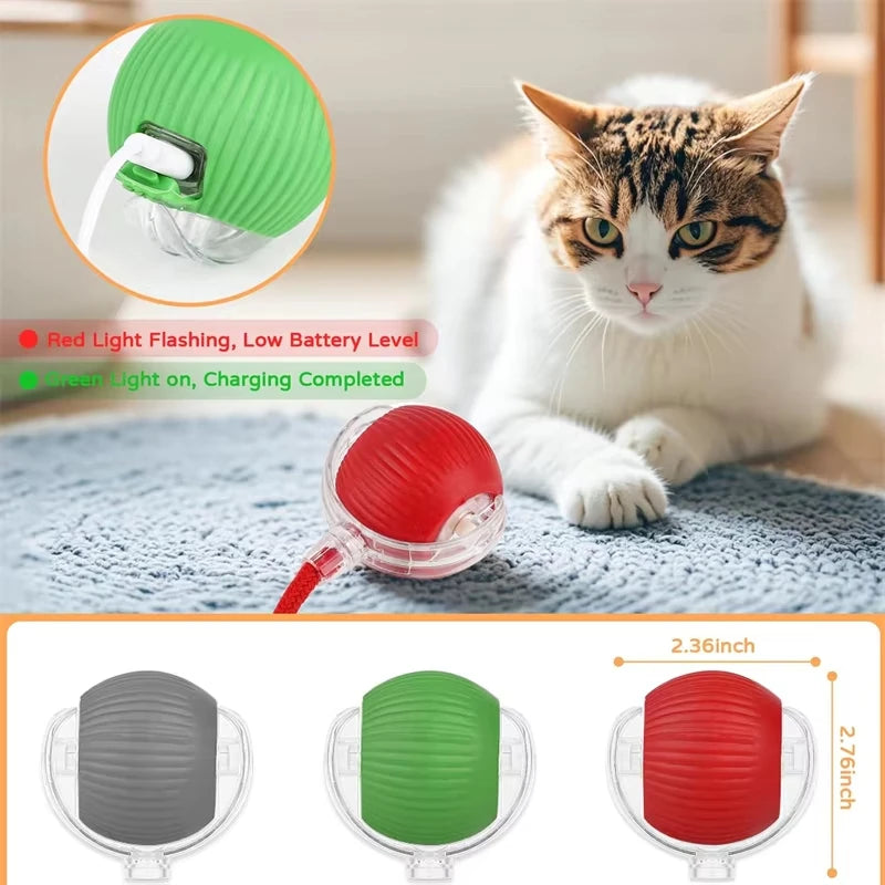 Bola Interactiva para Gatos – Juguete Automático Recargable con Cola, Simula Ratón