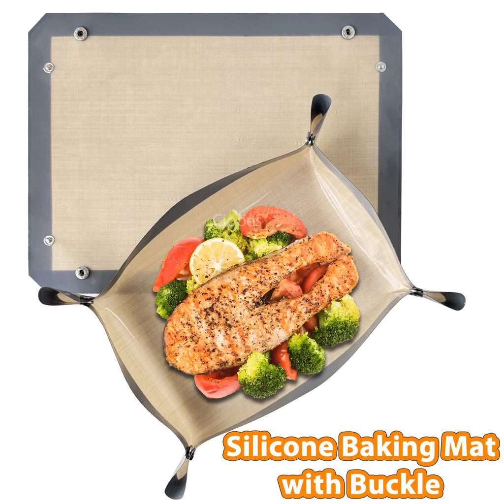 Tapete de Silicona para Hornear con Broches – Bandeja Antiadherente Reutilizable 40x30 cm
