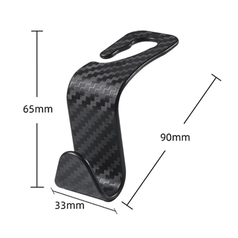 Ganchos para Reposacabezas de Auto Pack de 4 – Organizador de Asiento Trasero Efecto Fibra de Carbono para Bolsos y Ropa