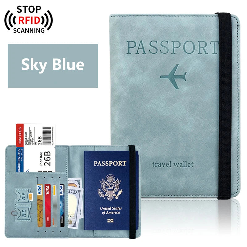 Portapasaportes de viaje con tarjetero