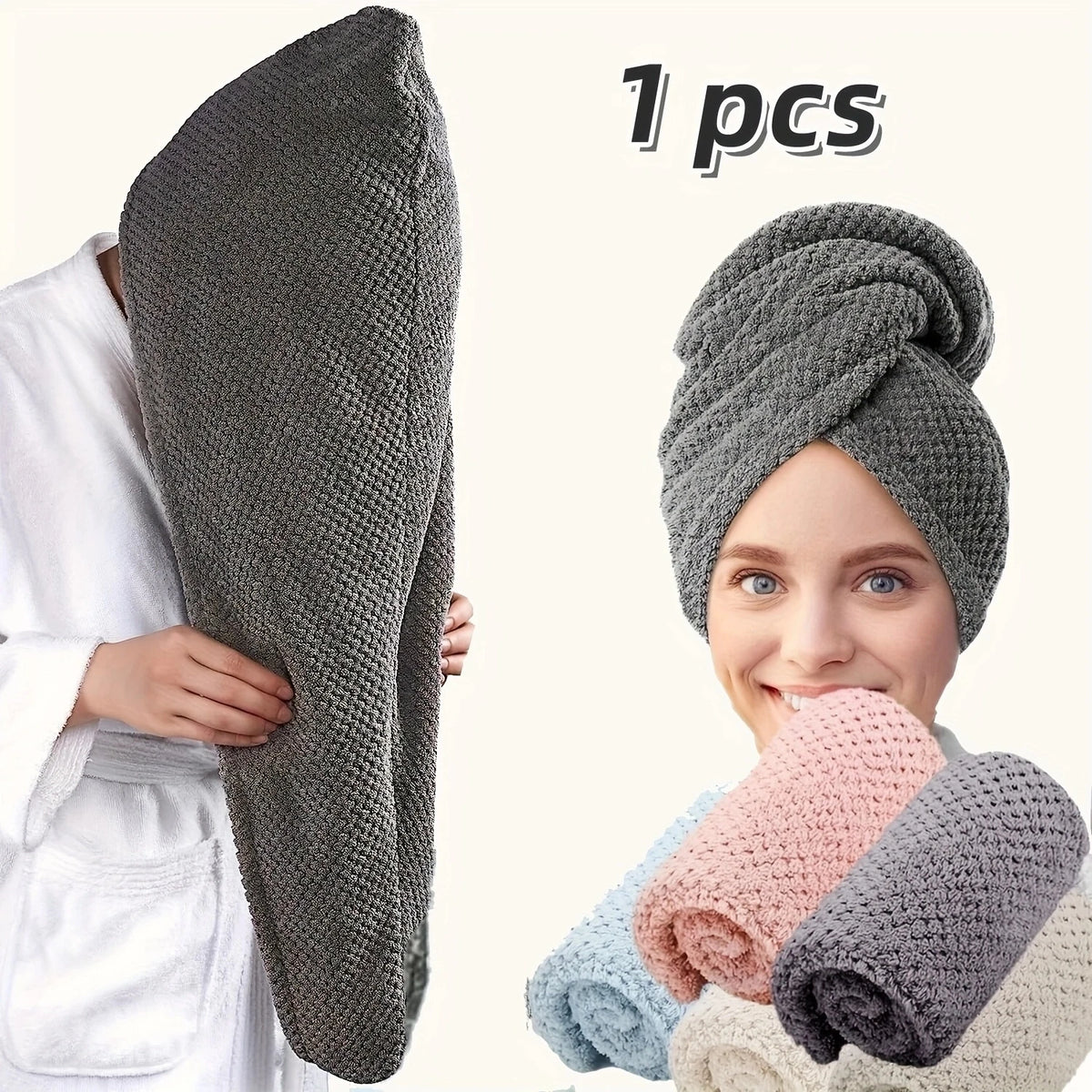 Toalla Turbante de Microfibra para el Cabello – Secado Rápido y Absorbente para Mujer