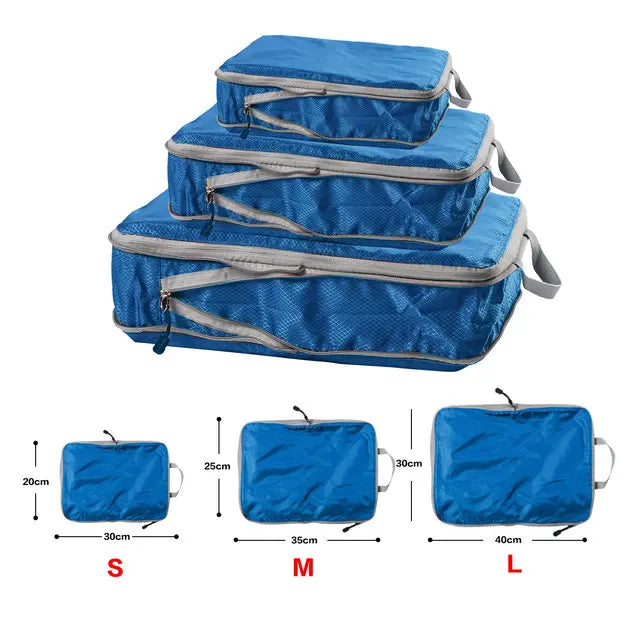 Cubo Organizador de Viaje Plegable y Compresible – Bolsa Impermeable para Maleta Talla S