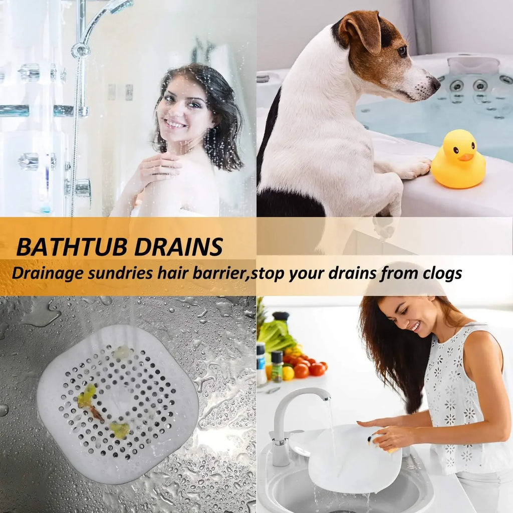 Tapón de Desagüe de Silicona con Filtro Atrapapelos – Para Ducha, Bañera y Fregadero