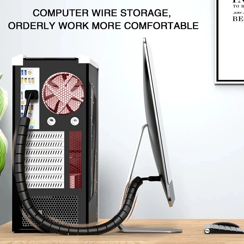 Protector de Cables en Espiral Flexible de 1 y 2 Metros – Tubo Organizador y Funda Protectora para Cables