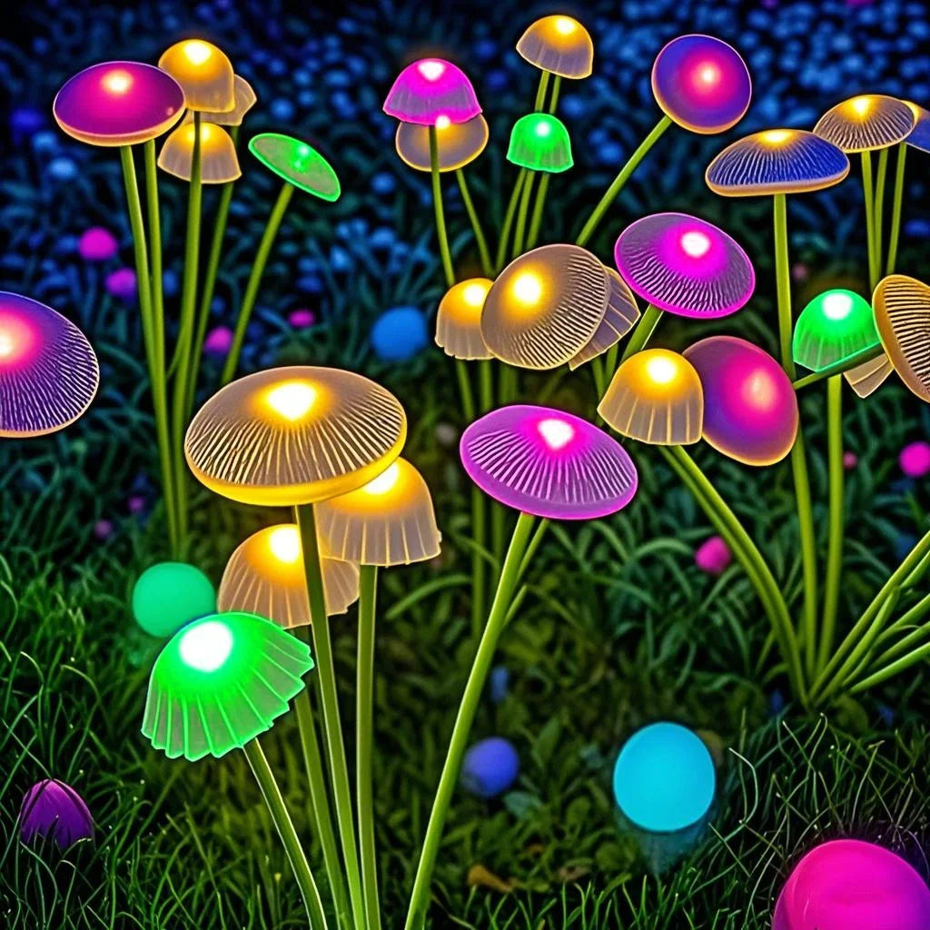 Luces Solares LED para Jardín con Forma de Seta – Lámparas Impermeables Decorativas para Patio y Senderos