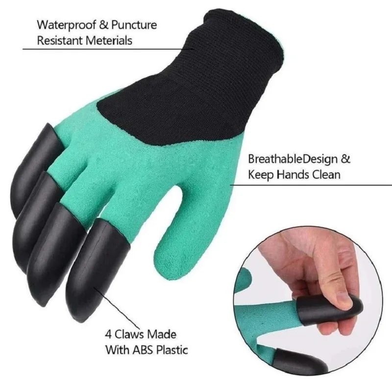 Guantes de Jardinería con Garras para Cavar y Plantar – Impermeables, Antideslizantes y Resistentes