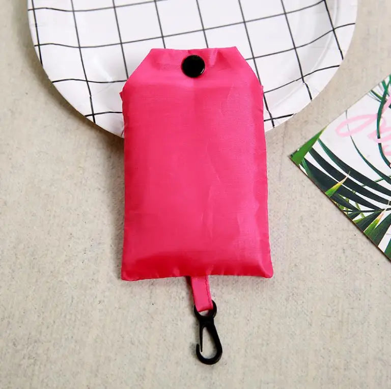 Bolsa de Compras Plegable Reutilizable de Color Liso – Bolso de Hombro Portátil para Viaje y Supermercado