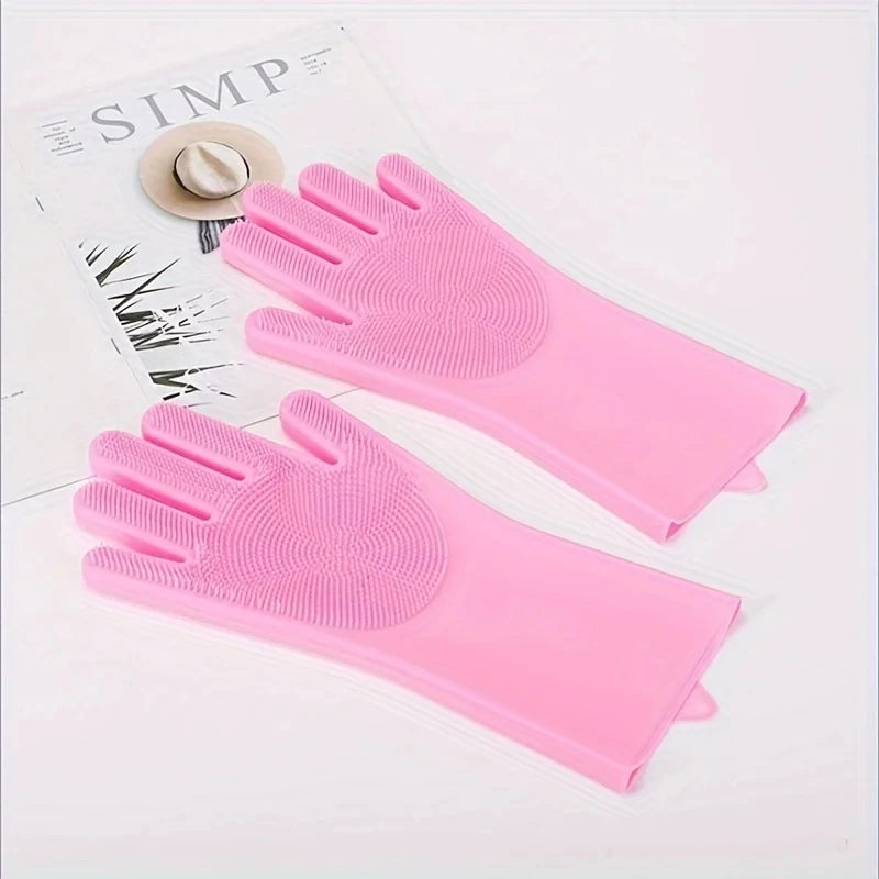 Guantes de Baño de Silicona para Mascotas – Cepillo de Champú y Quitapelos para Perros y Gatos