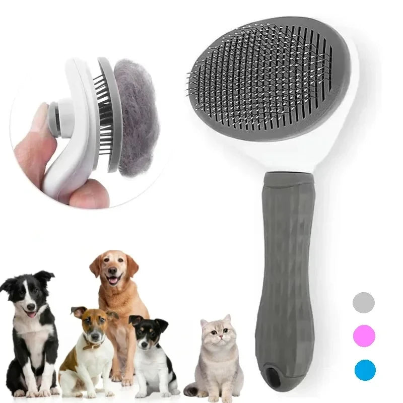Cepillo de aseo autolimpiante para perros y gatos