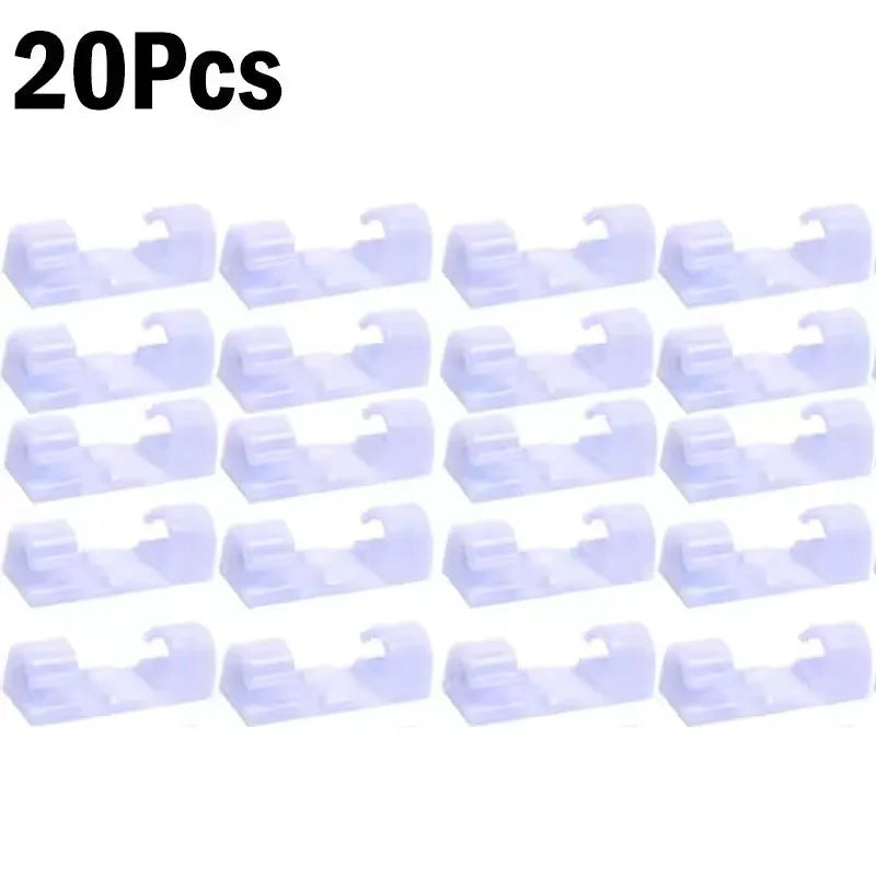 Clips Organizadores de Cables Autoadhesivos – Sujetacables para Escritorio, Oficina, Auto y Hogar