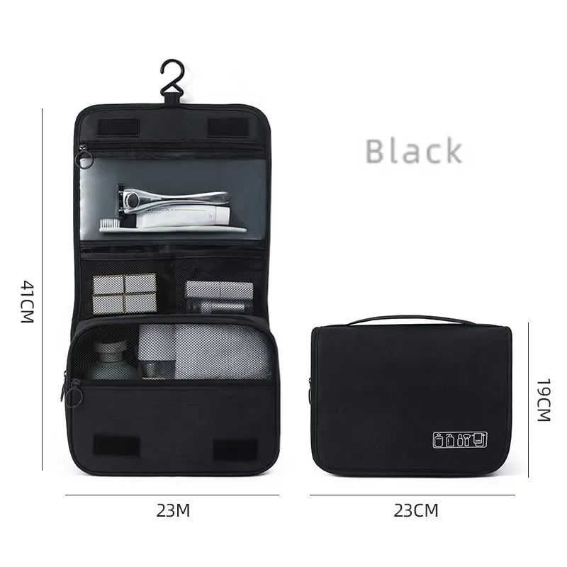 Neceser de Viaje Colgante Impermeable de Tela Oxford – Organizador de Aseo Portátil para Hombre y Mujer