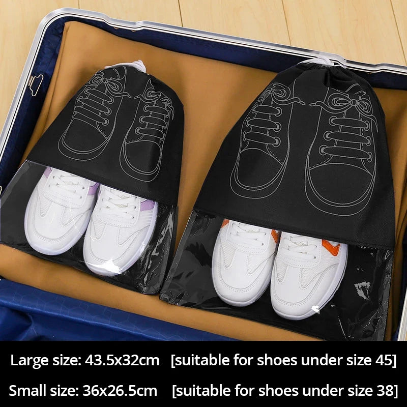 Bolsas para Zapatos de Viaje Impermeables – Set de 5 Bolsas Organizadoras con Cordón para Maleta