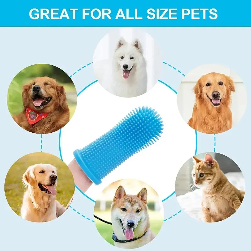 Cepillo de Dientes de Dedo para Mascotas – Cepillo de Silicona para Perros y Gatos