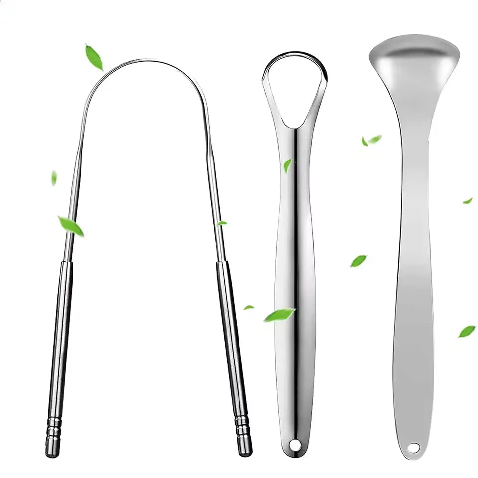 Raspador Limpiador de Lengua de Acero Inoxidable – Reutilizable y Portátil para Higiene Bucal Diaria