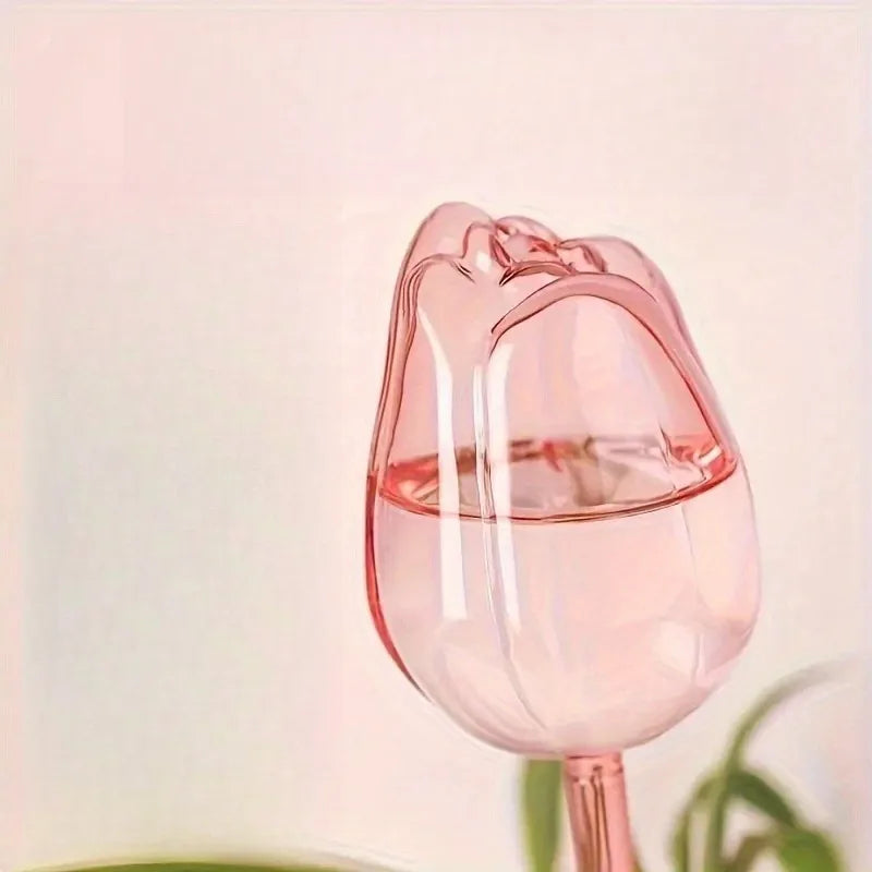 Globos de Riego Automático para Plantas Tulipán Rosa – Dispensadores de Agua por Goteo para Macetas