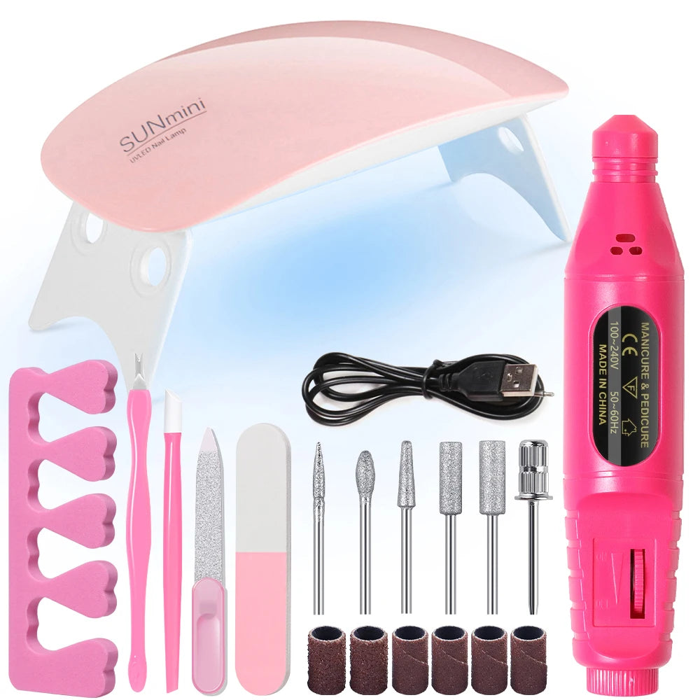 Set de Torno Eléctrico para Uñas – Kit Profesional de Manicura y Pedicura con Accesorios