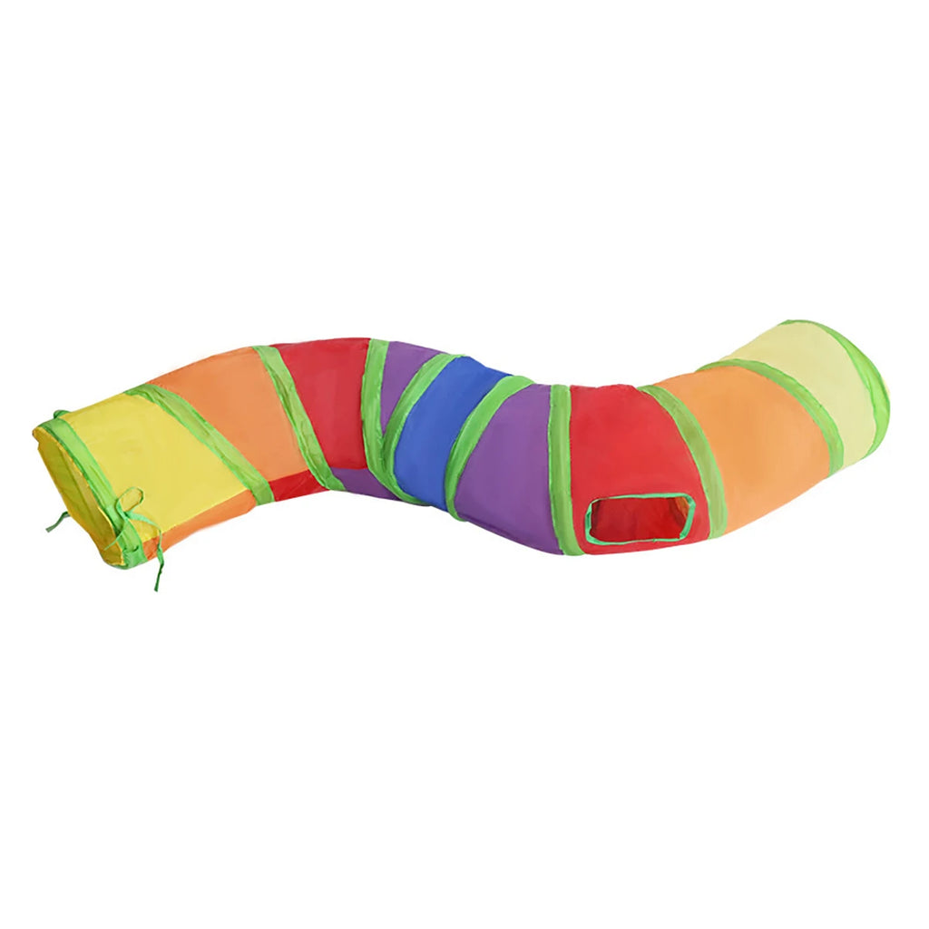 Túnel Plegable para Gatos Arcoíris 50 cm – Juguete Interactivo para Gatitos