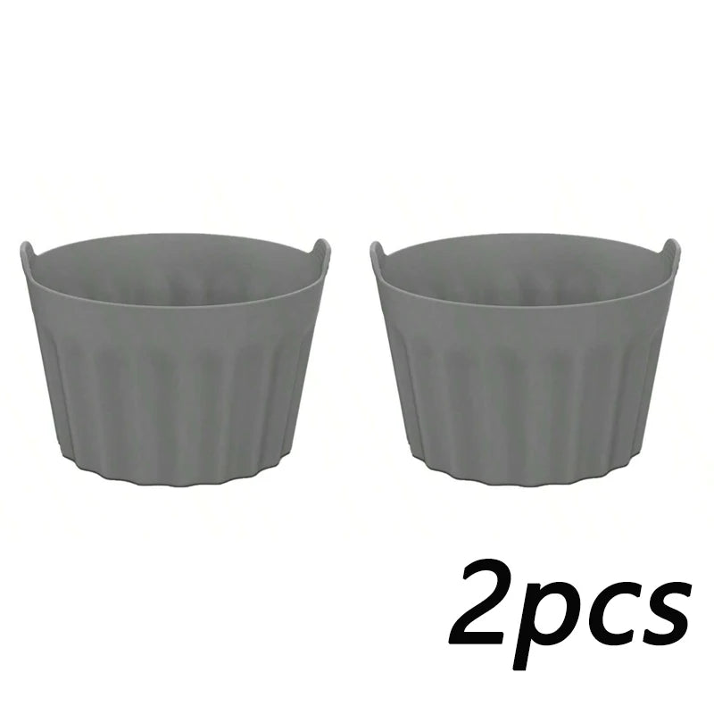 Moldes de Silicona para Muffins y Cupcakes – Ramekines Antiadherentes Reutilizables para Horno y Freidora de Aire