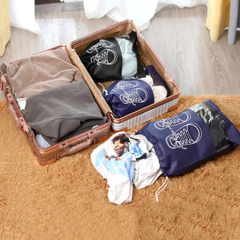 Bolsas para Zapatos de Viaje Impermeables – Set de 5 Bolsas Organizadoras con Cordón para Maleta