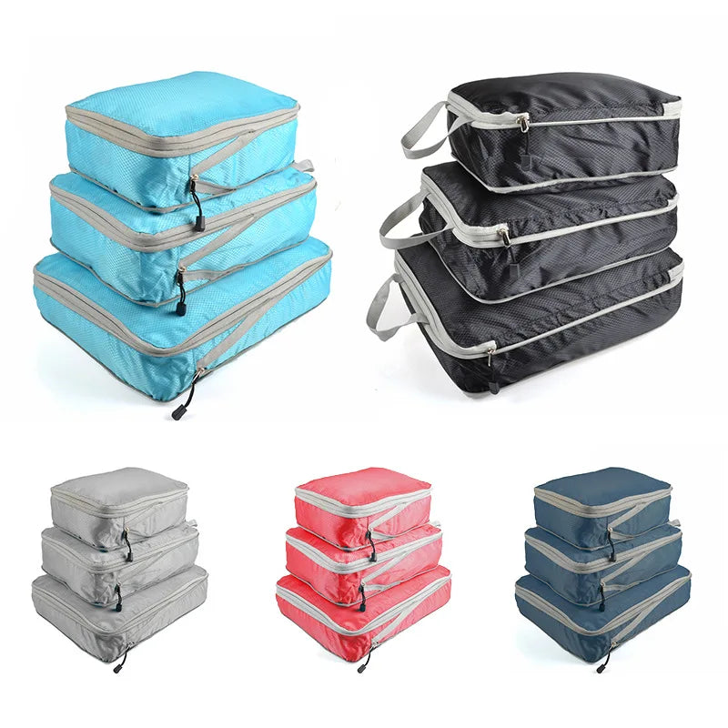 Cubo Organizador de Viaje Plegable y Compresible – Bolsa Impermeable para Maleta Talla S