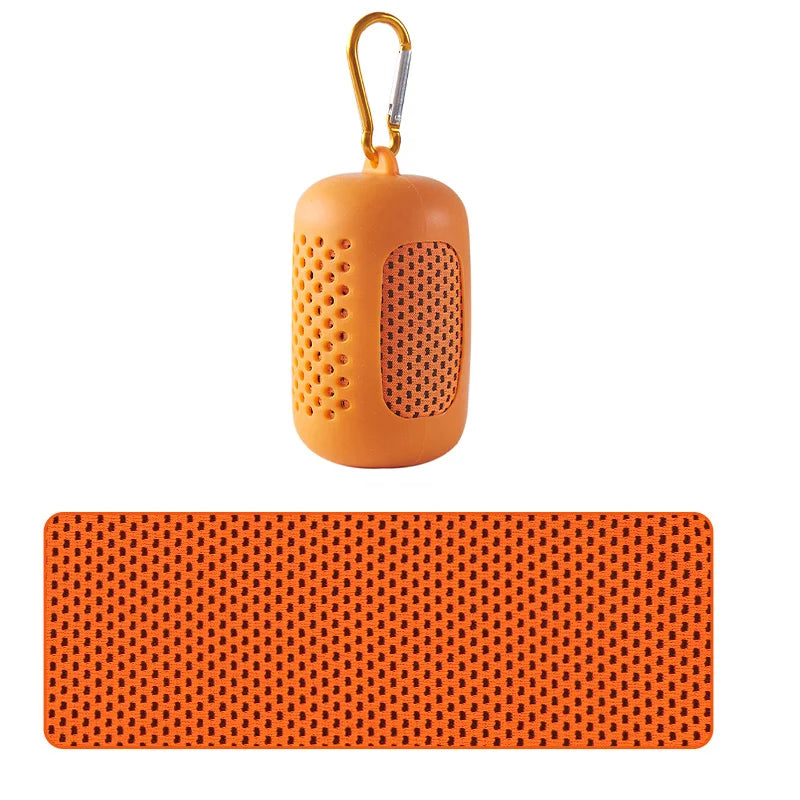 Toalla Refrescante Deportiva Portátil con Estuche de Silicona – Secado Rápido para Gimnasio, Yoga, Playa y Running