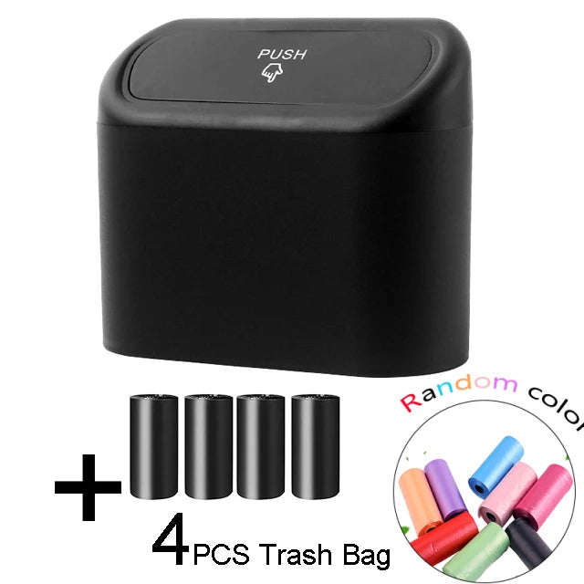 Mini Papelera Colgante para Auto con Tapa – Contenedor Portátil para Carro, Oficina y Hogar