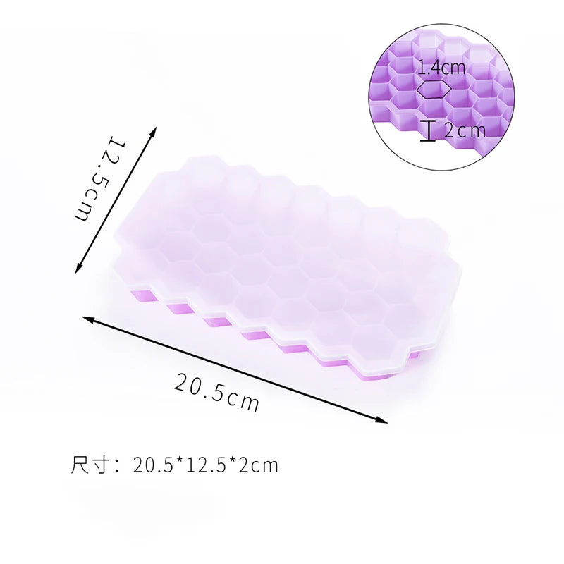 Molde de Silicona para Cubitos de Hielo con Tapa – Bandejas Apilables de Fácil Desmolde para Congelador, Cócteles y Bebidas