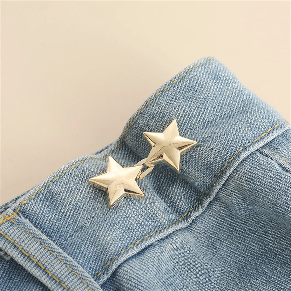 Clips Botón Ajustables para Cintura de Jeans y Faldas – Ajustador Sin Coser Desmontable (1 par)