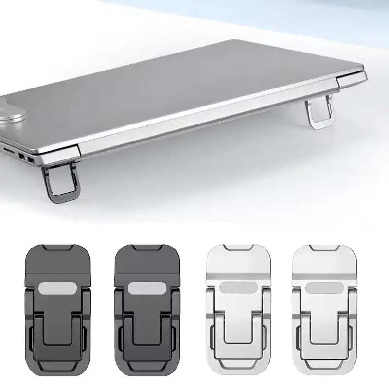 Mini Soporte Plegable para Laptop 2 Piezas – Elevador Adhesivo Invisible con 2 Ángulos Ajustables
