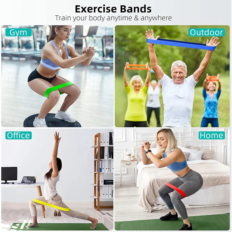 Set de Bandas Elásticas de Resistencia Tipo Loop – 5 Niveles para Ejercicio, Yoga y Entrenamiento en Casa