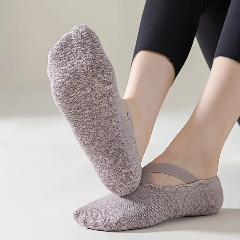 Calcetines de Yoga Antideslizantes para Mujer – Agarre de Silicona para Pilates, Ballet y Fitness