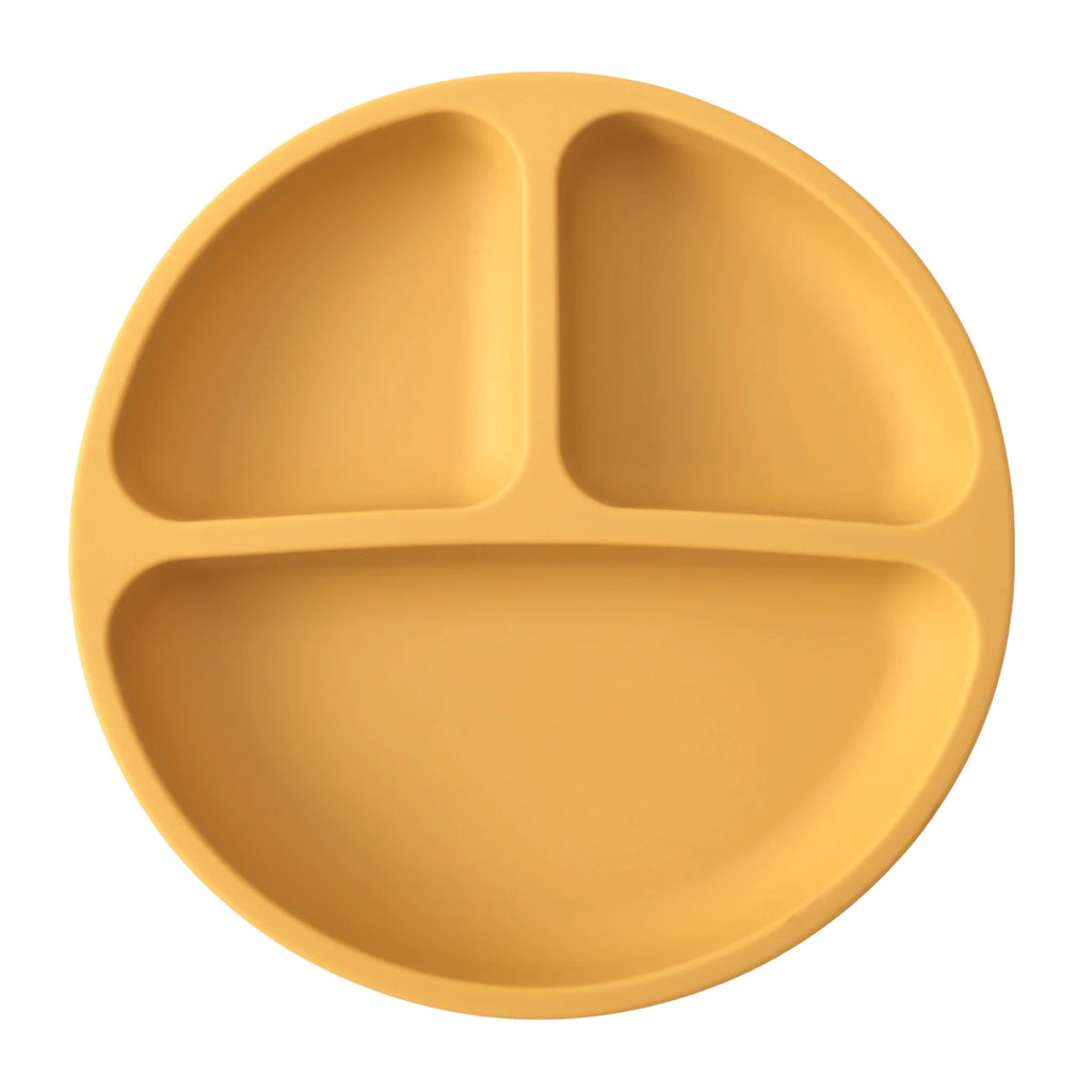 Plato de Silicona con Ventosa para Bebé – Plato Antideslizante de Alimentación Infantil con Divisiones