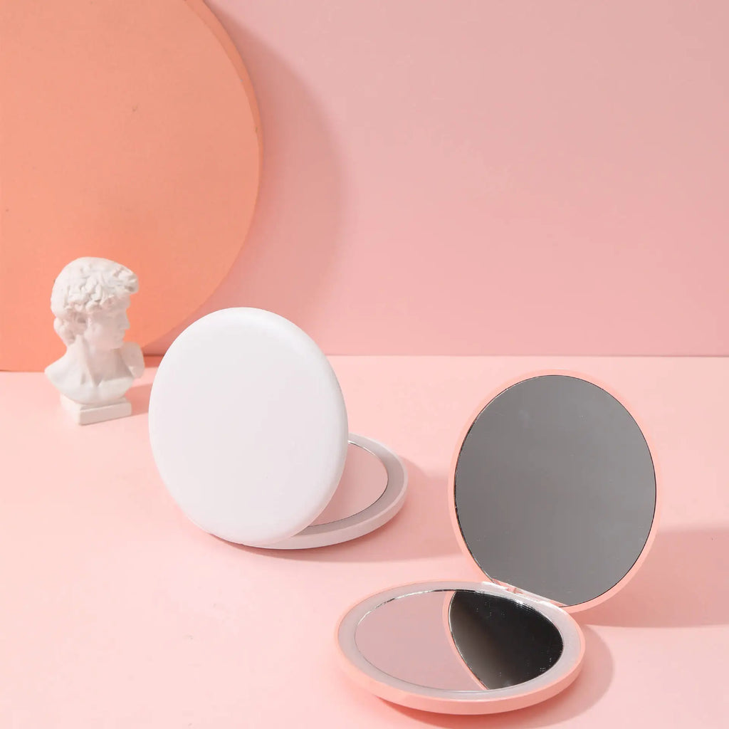Espejo Compacto LED para Maquillaje – Plegable de Bolsillo con Luz, Doble Cara