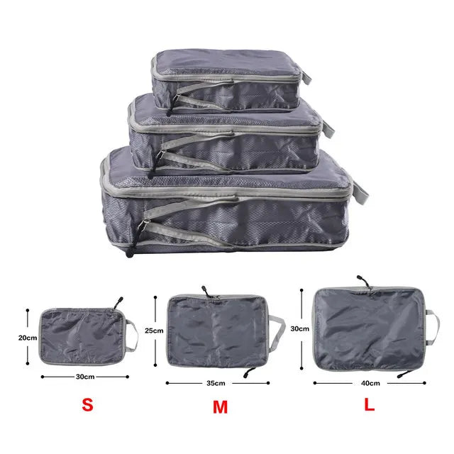 Cubo Organizador de Viaje Plegable y Compresible – Bolsa Impermeable para Maleta Talla S