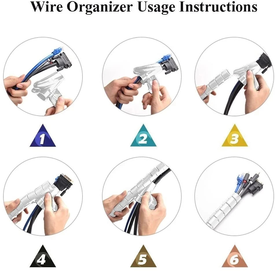 Protector de Cables en Espiral Flexible de 1 y 2 Metros – Tubo Organizador y Funda Protectora para Cables