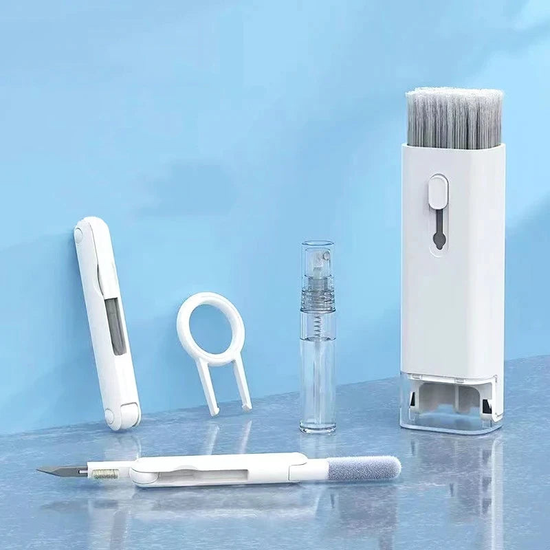 Kit de Limpieza 7 en 1 para Teclado y Auriculares – Cepillo Multifuncional con Extractor de Teclas