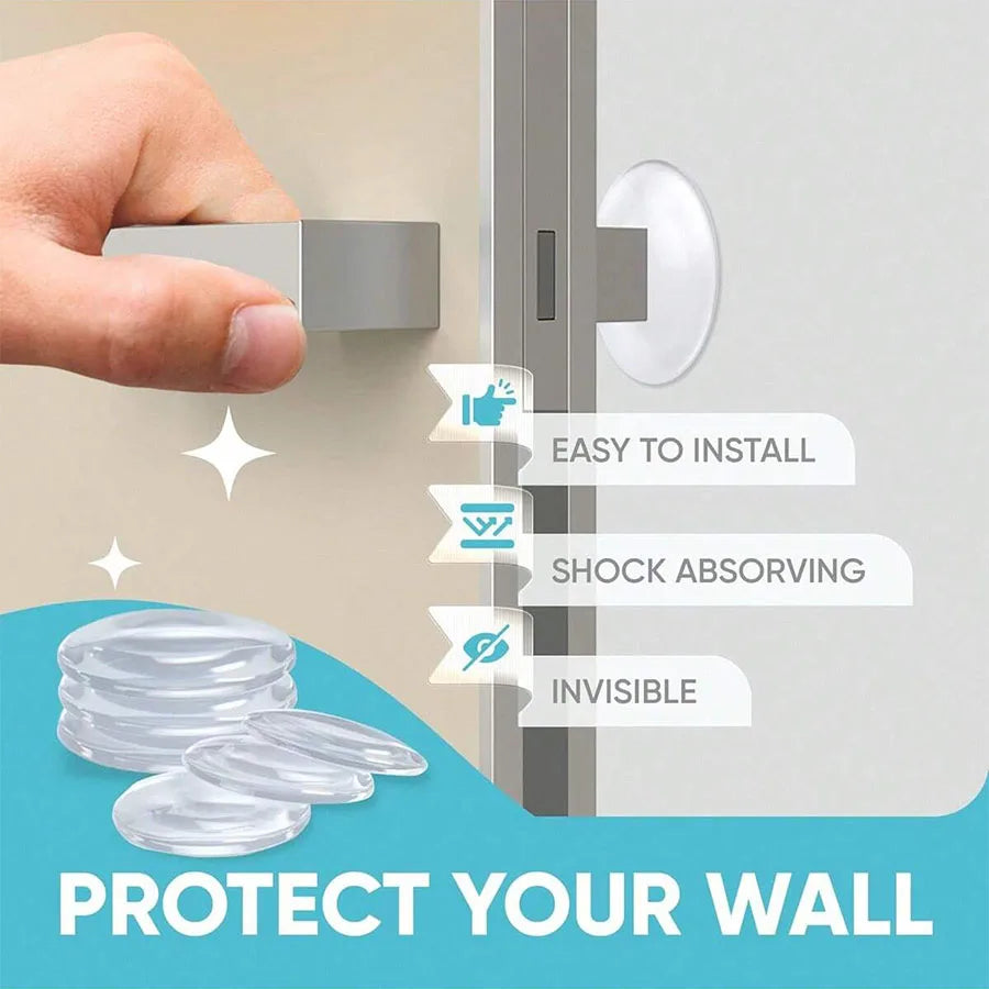 Protectores de Pared Transparentes para Manijas de Puerta – Topes de Silicona Autoadhesivos Antigolpes