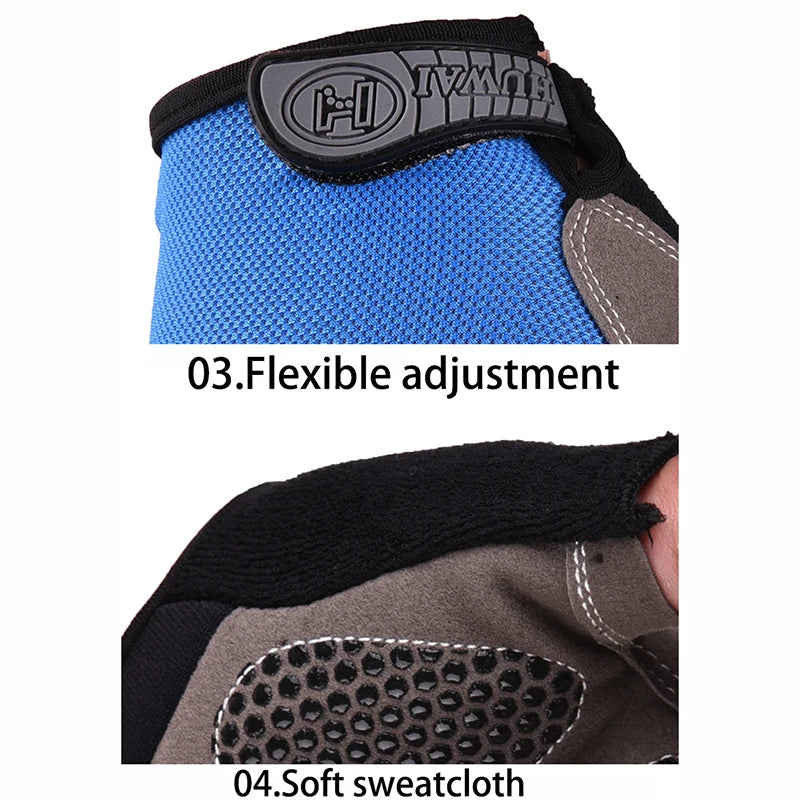 Guantes de Gimnasio Medio Dedo – Antideslizantes Transpirables para Fitness, Pesas y Ciclismo